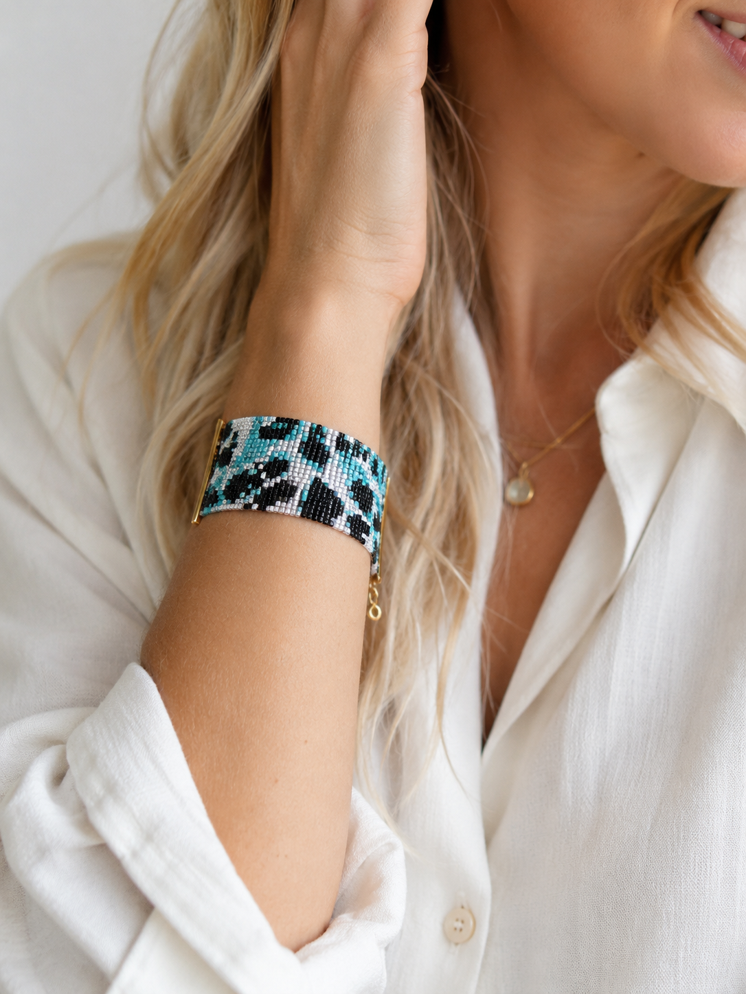 Nieve Bracelet — Turquoise, Black & Pearl