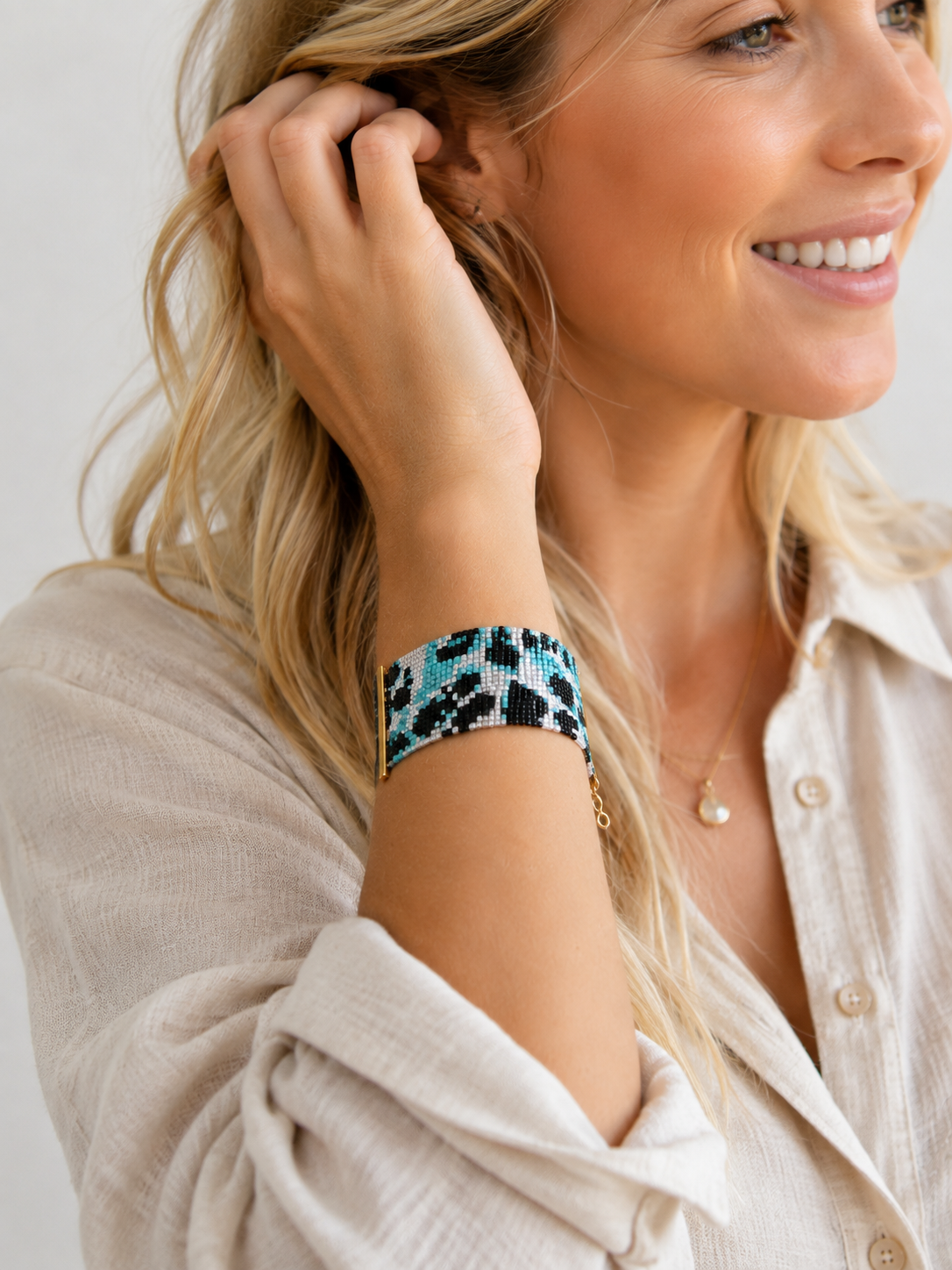 Nieve Bracelet — Turquoise, Black & Pearl