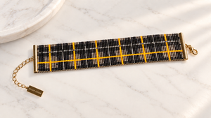 Margot Bracelet — Black, Silver & Golden Yellow