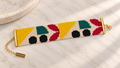 Pulsera Inès — Amarillo, Verde Esmeralda, Frambuesa, Negro y Marfil