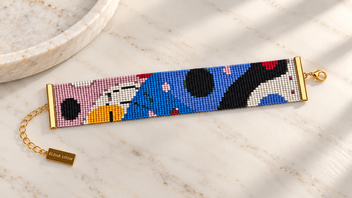 Amélie Bracelet — Cobalt Blue, Blush Pink, Black, Ivory, Orange & Red