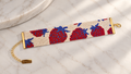 Pulsera Anaïs — Rojo Rubí, Azul Cobalto y Marfil