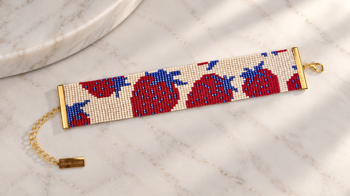 Anaïs Bracelet — Ruby Red, Cobalt Blue & Ivory