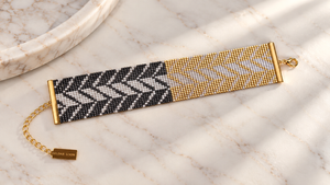 Alessia Bracelet — Black, Ivory, Silver & Gold