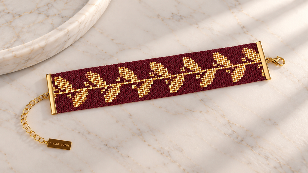 Olivo Bracelet — Burgundy & Gold