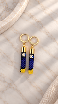 Aretes Matisse — Azul Cobalto, Turquesa, Amarillo, Negro y Marfil