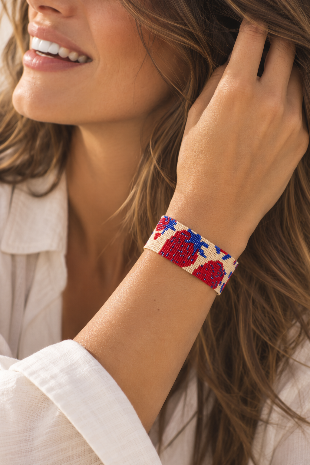 Anaïs Bracelet — Ruby Red, Cobalt Blue & Ivory