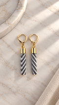 Alessia Earrings — Black, Ivory, Silver & Gold
