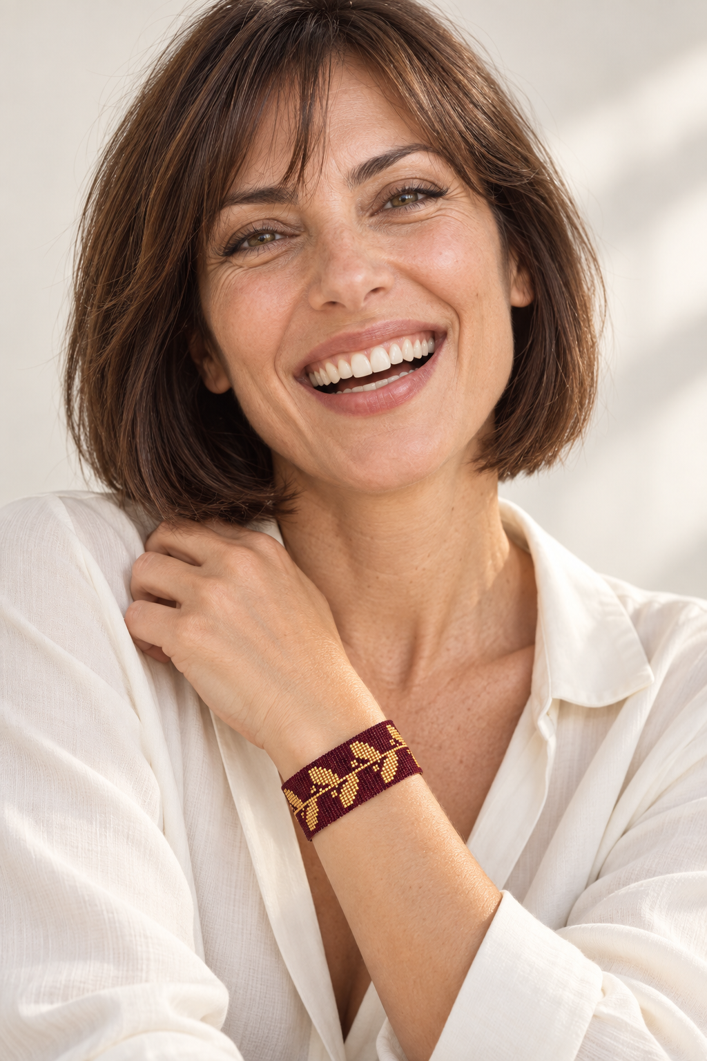 Olivo Bracelet — Burgundy & Gold