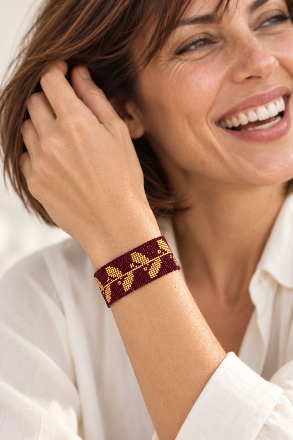 Olivo Bracelet — Burgundy & Gold