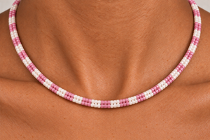Isadora Necklace — Blush pink & Ivory
