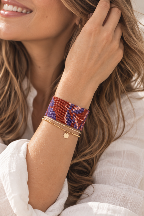 Amara Bracelet — Terracotta & Violet