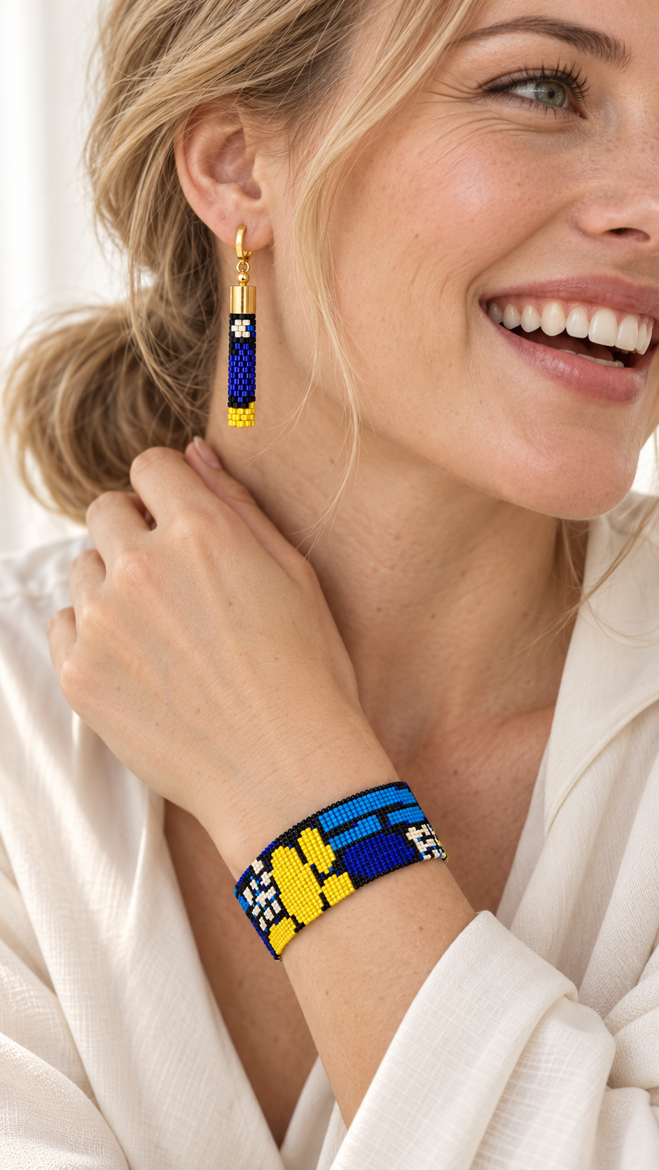 Matisse Bracelet — Cobalt Blue, Turquoise, Yellow, Black & Ivory