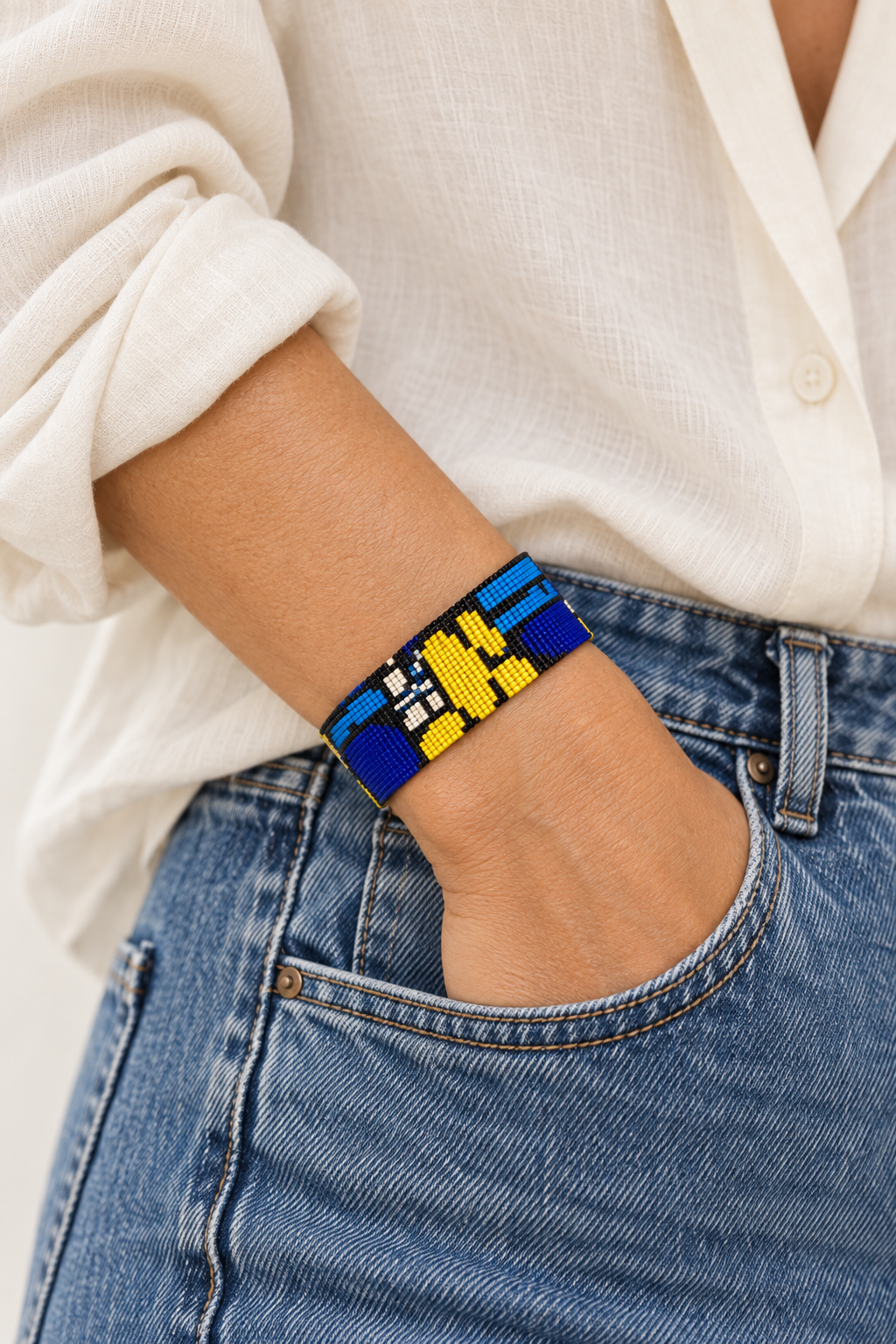 Matisse Bracelet — Cobalt Blue, Turquoise, Yellow, Black & Ivory