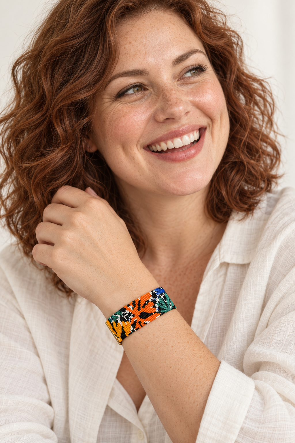 Mariela Bracelet — Orange, Black, White, Blue & Green